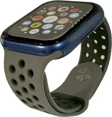 Pellforia アップルウォッチ バンド ベルト シリコン製(オリーブグレーxミリタリーカーキ,  Lサイズ(38/40/41ｍｍ))