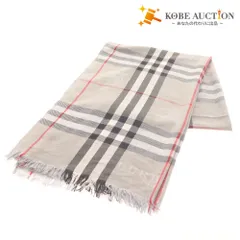 ■ バーバリー ストール ショール 大判 ノバチェック フリンジ メンズ レディース グレー タグ付き 未使用