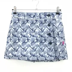 【美品】アドミラル ラップスカート ライトグレー×ネイビー カモフラ風 迷彩 ロゴ刺しゅう レディース S ゴルフウェア Admiral