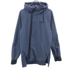 NIKE ナイキ 長袖 ジップパーカー M チャコールグレー 変形 DRI-FIT メンズ 古着