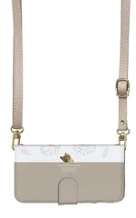 iPhone 16 ケース 手帳型 アイフォン16 スマホケース スマホショルダー レザー ストラップ 猫 ねこ 花柄 ワンポイント かわいい 調節可能 130cm  カラー01