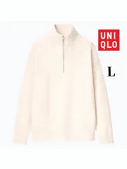 スフレヤーンハーフジップセーター（長袖）ハイネックウール　ホワイト　商品番号351-438780