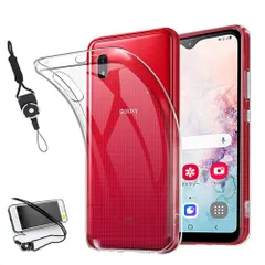 【特価セール】ケース Galaxy Galaxy A21 SC-42A SCV46 / SCV49 / カバーTPU au ストラップホール付属 ネックストラップ付 SC-02M 【whskyee】 黄変防止、上質TPU docomo クリア A20 全透明、