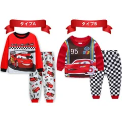 ✨新品✨キッズパジャマ カーズ ライトニングマックイーン 長袖 子供服 男の子 赤黒 レーシングカー チェッカーフラッグ柄 寝間着 上下セット 部屋着 ルームウェア 100 110 120 130 普段着 プレゼント 棉100% コットン