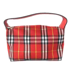 バーバリー ロンドン BURBERRY LONDON ハンドバッグ ポーチ ハウスチェック ワンハンドル 赤 レッドのサムネイル