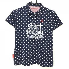 ★SALE価格★【超美品】ルコックゴルフ 半袖ポロシャツ ネイビー×白 ドット  レディース L ゴルフウェア le coq sportif