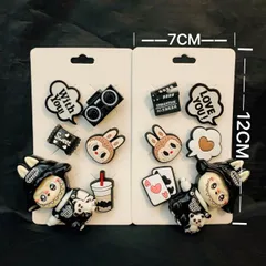 ラブブ  ジビッツ  ストリートデザイン ブラック　2台紙セット クロックス用チャーム（ジビッツ のみ）