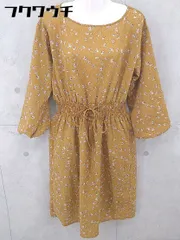 ◇ OLIVE des OLIVE オリーブ デ オリーブ 花柄 長袖 膝下丈 ワンピース サイズM キャメル系 レディース 【中古】 【1103110009495】