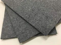 3枚セット_グレー フェルト 厚手 羊毛 吸湿性 60% 以上 生地 3mm 5mm ホワイト グレー (グレー5mm, 3枚セット) (Haneショップ) ハネショップ