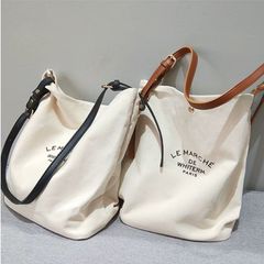 【新品】カジュアルガーリー♡キャンバスショルダートートバッグ レディース 韓国 韓国ファッション トートバック 帆布 カジュアル 大容量 A4 ロゴ バッグ 通勤 通学 ブラック ブラウン 可愛い おしゃれ 大人可愛い　G0431