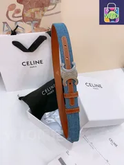 【今日特価】Celine セリーヌ 24 中号 デニムベルト-1