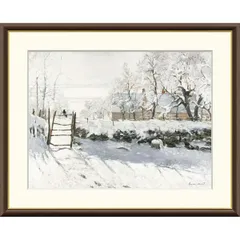 絵画 世界の名画 カササギ クロード・モネ 額入り インテリア アート 額絵 高精彩複製画 f8号サイズ 送料無料 