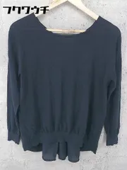 ◇ B:MING LIFE STORE by BEAMS ビーミングライフストア 異素材 切替 長袖 薄手 ニット セーター ネイビー レディース 【中古】 【1002800528424】