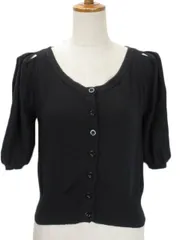 ムルーア MURUA カーディガン ボレロ ニット カットショルダー パフスリーブ F 黒 ブラック