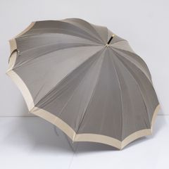 傘 NIGATA　AURORA 新潟オーロラ 高級12本骨傘 USED美品 日本製  多間  シルバー系×ホワイト系 55cm  A2967