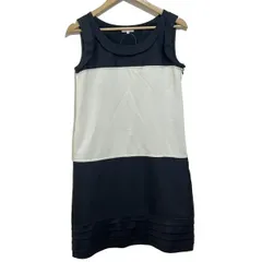 TO BE CHIC(トゥービーシック) ワンピース サイズ40 M レディース美品  - 黒×白 クルーネック/ノースリーブ/ひざ丈