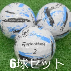 ロストボール TaylorMade 2024 SPEEDSOFT INK ブルー 6球セット 中古 Aランク 特選 テーラーメイド スピードソフト インク 視認性に優れたINKデザイン これまでなかった新ビジュアルとソフトな打感で気分も飛距離もあげちゃおう 最