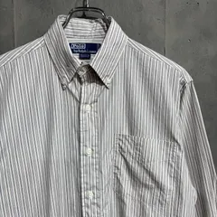90s Polo by Ralph Lauren  ストライプシャツ ホワイト×グレー