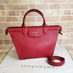 超美品 ロンシャン ☆ エリタージュ 2WAY レッド レザートートバッグ ショルダーバッグ LONGCHAMP