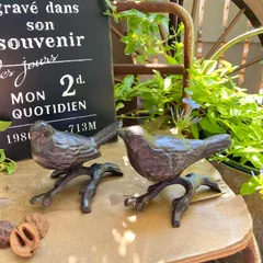 小鳥のオブジェ　ガーデンオブジェ　庭飾り　ナチュラルガーデン　ガーデニング雑貨  アンティーク