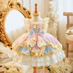 【女の子】ロリータ プリンセス ドレス 誕生日 パーティードレス ベビーキッズ ステージ衣装 ふわふわワンピース
