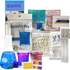 説明書付 自由研究キット 色が変わる実験 バタフライピーティー リトマス紙 化学