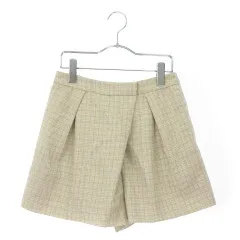 セシルマクビー CECIL McBEE パンツ スカート キュロット チェック M ベージュ ☆S☆01 /fy0308