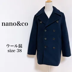 nano universe  ナノアンドコー アウター テーラード ウール混 38 ネイビー 古着 匿名配送 送料無料 レディース  【j9-1488】