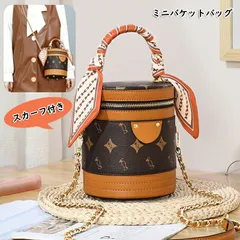 【在庫処分価格より更に値引き】ショルダーバッグ レディース 革 斜め掛け バケツ型 小さめ チェーンショルダー 2WAYバッグ スカーフ付き PVCレザー バニティバッグ おしゃれ 大人 かわいい プレゼント 無料ラッピング