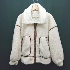 ◇ ehka sopo フロントファスナー 無地 厚手 秋冬向け カジュアル 長袖 ボアジャケット 表記なし クリーム レディース E 【1309040012042】