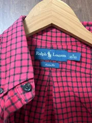 ラルフローレン ネルシャツ レッド- M 綿100％ 古着