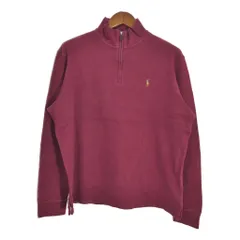 Polo by Ralph Lauren ポロ ラルフローレン ハーフジップ コットンセーター ワインレッド (メンズ L) 中古 古着 T2019