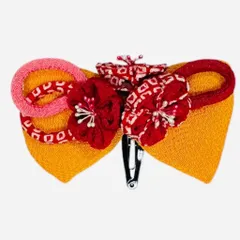 【＊おすすめ＊】ME-A3-3 新品 七五三 753 成人式 振袖 髪飾り 花 振袖用 つまみ細工  リボン  コサージュ  和装 アクセサリー  オレンジ 赤 ピンク  / 前撮り 浴衣 袴 入学式 卒業式 結婚式 ブライダル 披露宴 和風 洋風