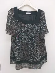 ◇ any SiS エニィスィス 花柄 半袖 ブラウス カットソー サイズ2 ブラック ホワイト マルチ レディース  【中古】 【1207070002739】
