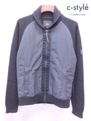 V979 [美品] nobis ノビス ジャケット M/M ブラック THALE Shawl Collar Sweater ブルゾン ダブルジップ | Q★
