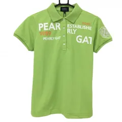 【新品】パーリーゲイツ 半袖ポロシャツ ライトグリーン×白 胸元ロゴプリント 襟裏ライン レディース 0(S) ゴルフウェア PEARLY GATES