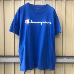 336 Champion ロゴTシャツ チャンピオン M ブルー プルオーバー 夏 シンプル 古着卸 アメリカ仕入