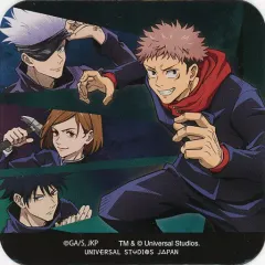 【中古】マグカップ・湯のみ 虎杖＆伏黒＆釘崎＆五条 オリジナルコースター 「呪術廻戦」 ユニバーサル・スタジオ・ジャパン 都立呪術高専食堂 コラボメニュー注文特典