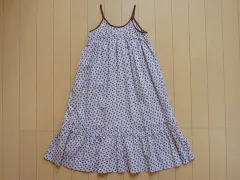 ボンポワン ボンポアン bonpoint アウトレット 子供服 女の子 6歳 約 110cm ワンピース ノースリーブ サンドレス 茶 紫 リバティ 小花柄 ボタニカル 夏 ★3 ガールズ キッズ 【中古】 ユーズド 子ども服