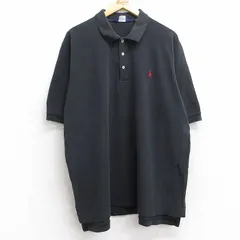 XL/古着 ラルフローレン ポロゴルフ 半袖 ブランド ポロ シャツ メンズ 90s ワンポイントロゴ 鹿の子 大きいサイズ コットン 黒 ブラック 2