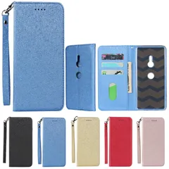 【在庫処分】ケース Case ケース 手帳型 so01l xz3 ストラップ付き xperia PU皮革 801SO 明るい色 SOV39 内蔵マグネット SO-01L XZ3 携帯カバー Xperia カードポケット Sony スタンド機能 ソニー ブルー