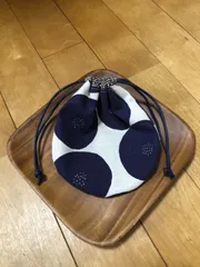 ＊40＊丸型巾着ポーチ/巾着袋【トモタケあんぱん柄】ナスコン