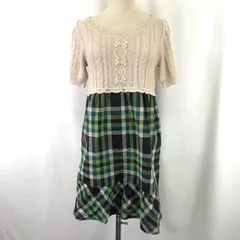 1.1万円/タグ付き未使用品★MINIMUM MINIMUM【ミニマムミニマム】 半袖ワンピース 【size:2/膝丈/緑系/チェック柄/green】レディース/dress◆BJ010-h