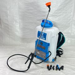 【未使用】【展示品】 充電式 電動噴霧器 12L 背負い式 バッテリー式 ノズル6種付 HG-KBS12L ブルー 【762-1】