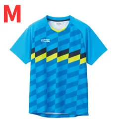 【新品・４０%割引】ユニフォーム チェッカーラインゲームシャツ 卓球 M Mサイズ ヴィクタス VICTAS ブルー 青  ユニホーム