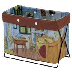 アストロ 荷物置き 収納ケース W33×D16×H25cm ゴッホが描いたアルルの寝室をプリントしたワイヤー付きの収納ボックス 荷物入れ カバン置き サイドストッカー 900-81 1