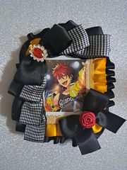 硬質ケースデコ 黒×千鳥格子