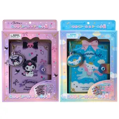 サンリオ ときめくシール＆シール手帳 シール帳 バインダー シール ぷっくり ホログラム 台紙 ケース メモ チャーム付 透明 女の子 平成 かわいい
