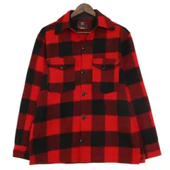 70年代 JOHNSON WOOLEN MILLS ウールシャツ ヴィンテージ バッファローチェック レッド (メンズ 15) 中古 古着 A3194