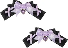 TOKYO GOODS MARKET ぴゅありぼん 地雷系 量産型 リボン ヘアアクセサリー セット( A・パープル,  Free Size)